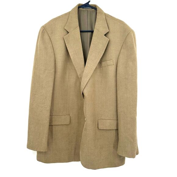 Oscar de la Renta Size 42‎ Jacket Brown Formal Dress Business Two Button Tweed - Picture 1 of 7